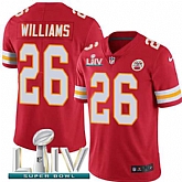 Youth Nike Chiefs 26 Damien Williams Red 2020 Super Bowl LIV Vapor Untouchable Limited Jersey,baseball caps,new era cap wholesale,wholesale hats